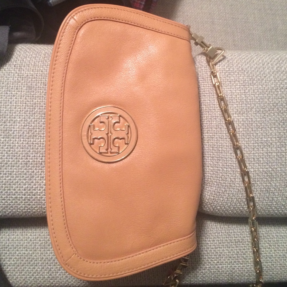 Tory Burch Tan Clutch or cross shoulder purse
